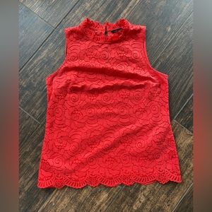 Red Floral Lace Tank